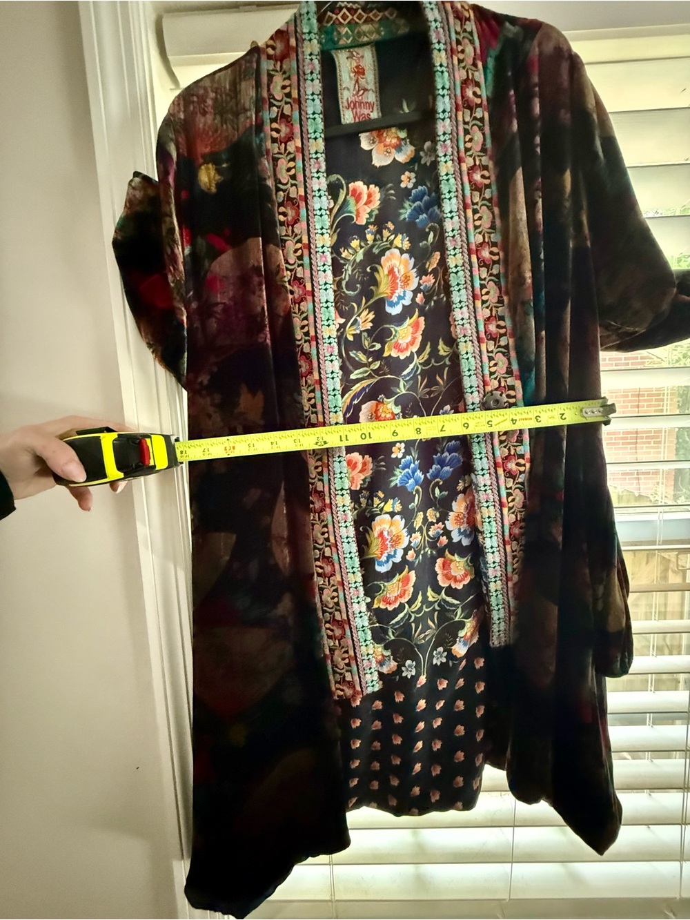 Johnny Was Velvet Kimono - Size Small, Multicolored - Picture 7 of 8